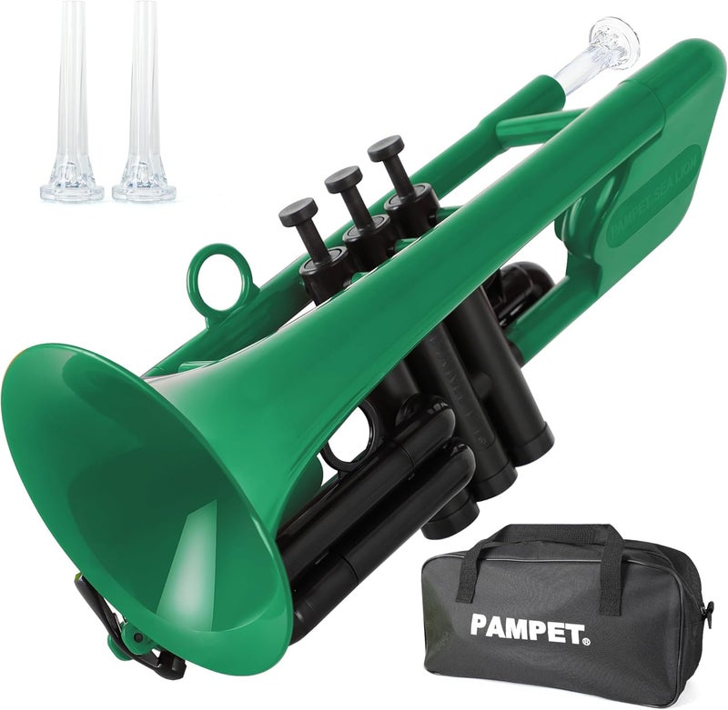 PAMPET SEA LION Professional Plastic Bb Trumpet Set for Student Beginner (Green) - Image 1